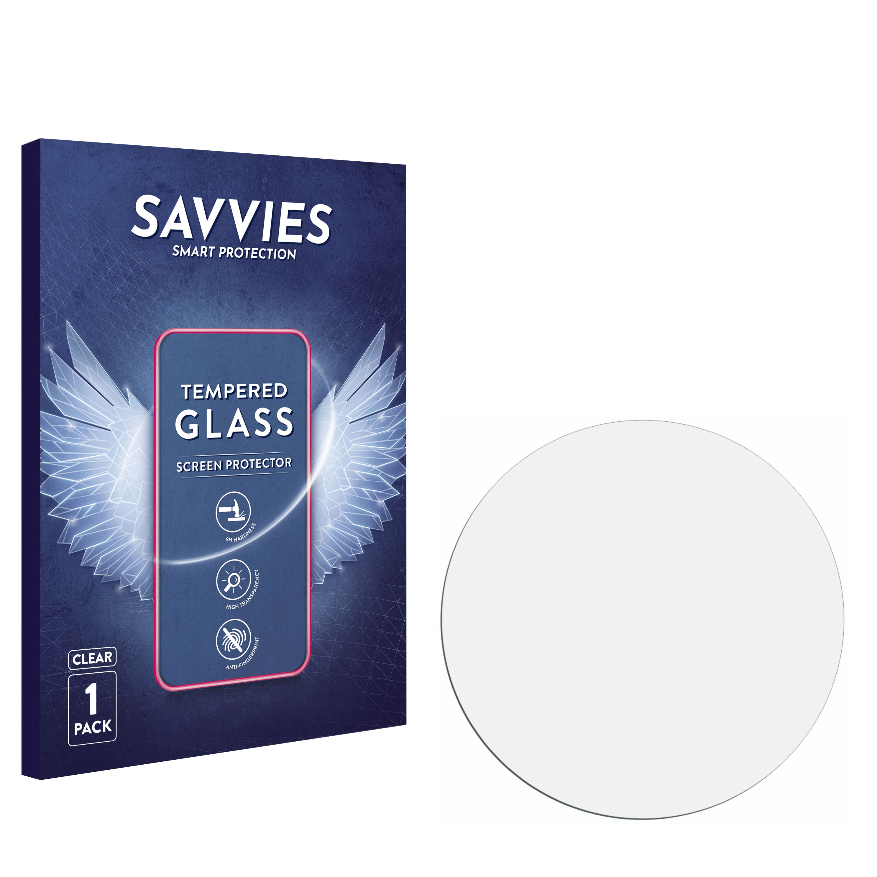 Eine Displayschutzfolienbox und ein klarer Displayschutz auf weißem Hintergrund.