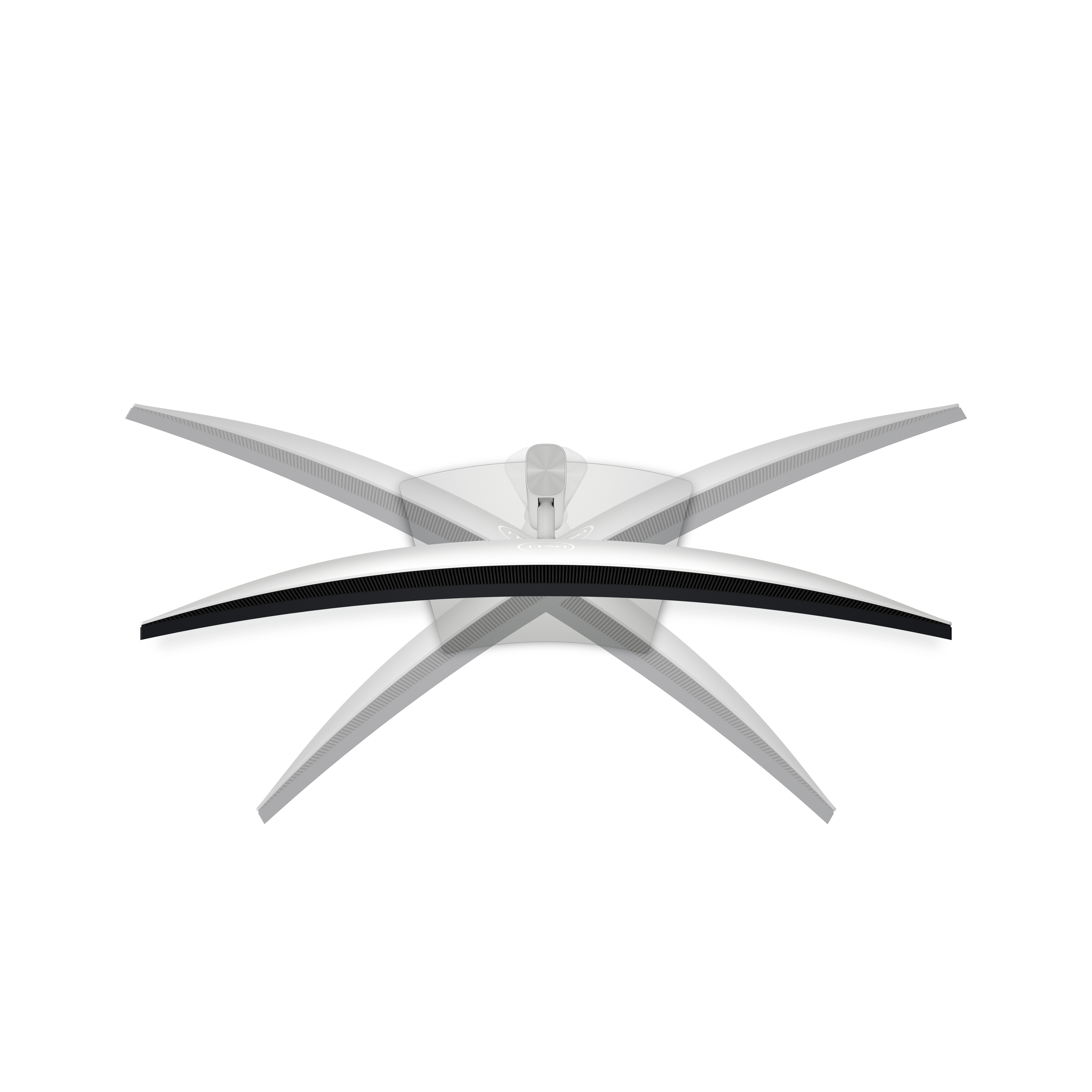 Widok z góry na monitor ultra szeroki.