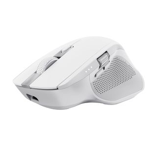 TRUST Ozaa+ Kabellose Wiederaufladbare Funkmaus, Programmierbare Mehrgeräte Bluetooth + 2.4GHz Maus, Weiß