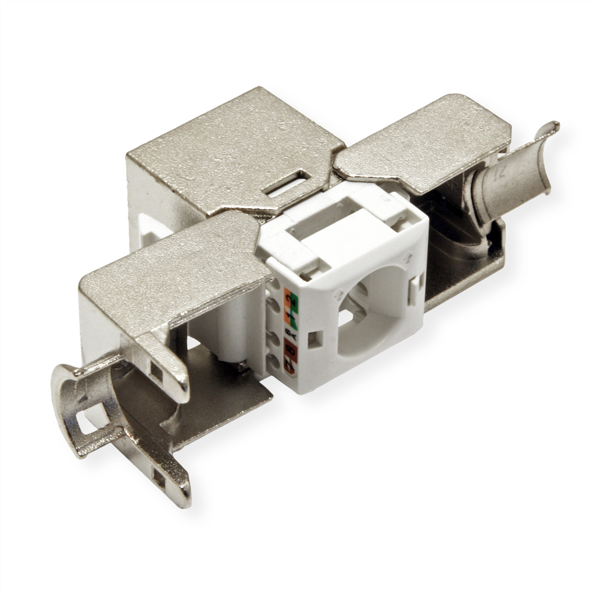 Metallischer elektrischer Verbinder mit mehreren Anschlusspunkten.