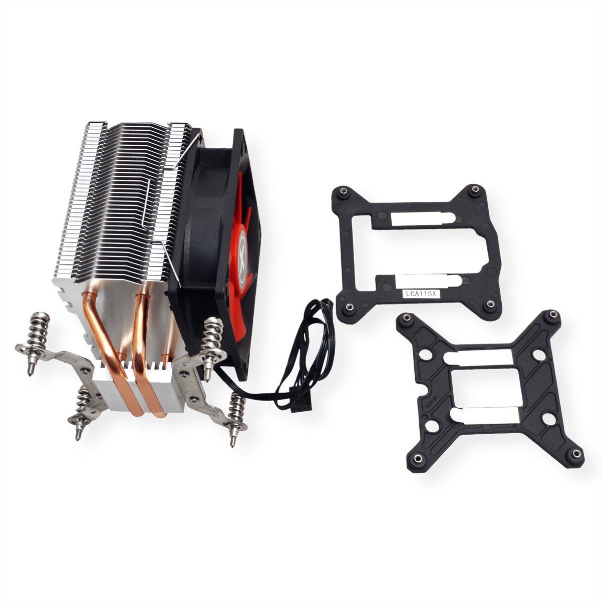 Chłodzenie CPU i części montażowe. Wentylator, radiator, wsporniki i śruby.