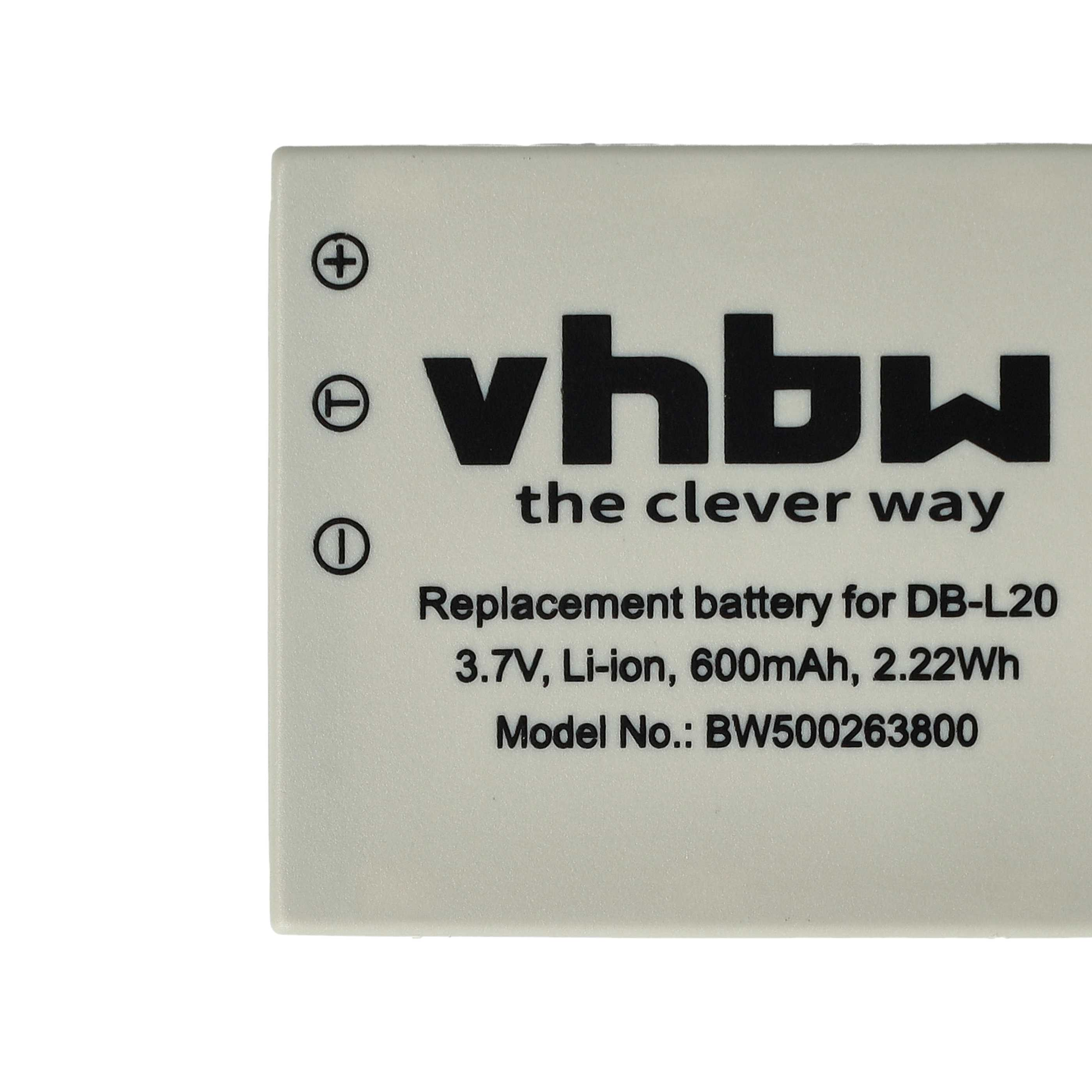 Eine weiße Batterie mit schwarzem Text und dem VHBW-Logo auf weißem Hintergrund. Die Batterie ist markiert.