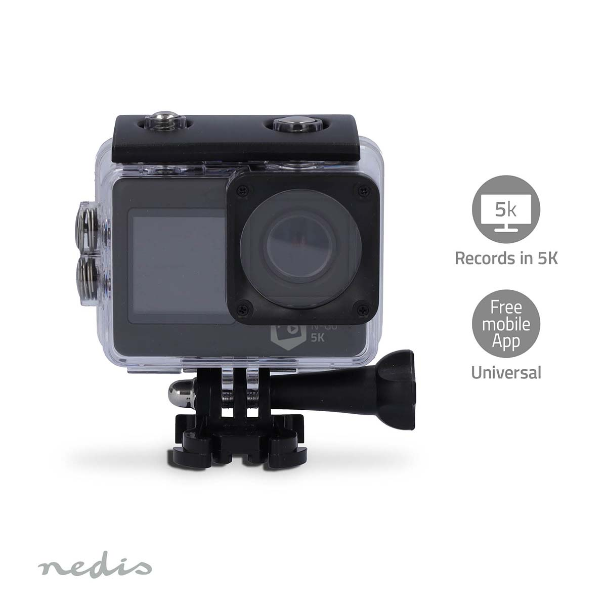 ACTION CAMERA NEDIS ACAM71BK, 5K Ultra HD pixel, Stabilizzatore di immagini