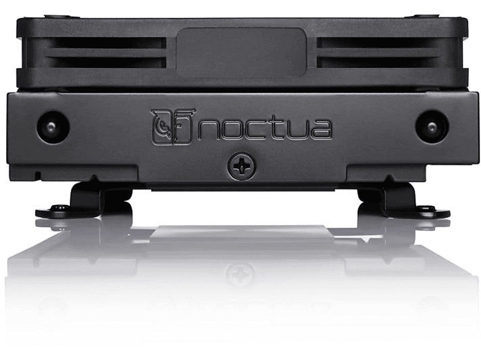 Czarny cooler CPU z logo Noctua.