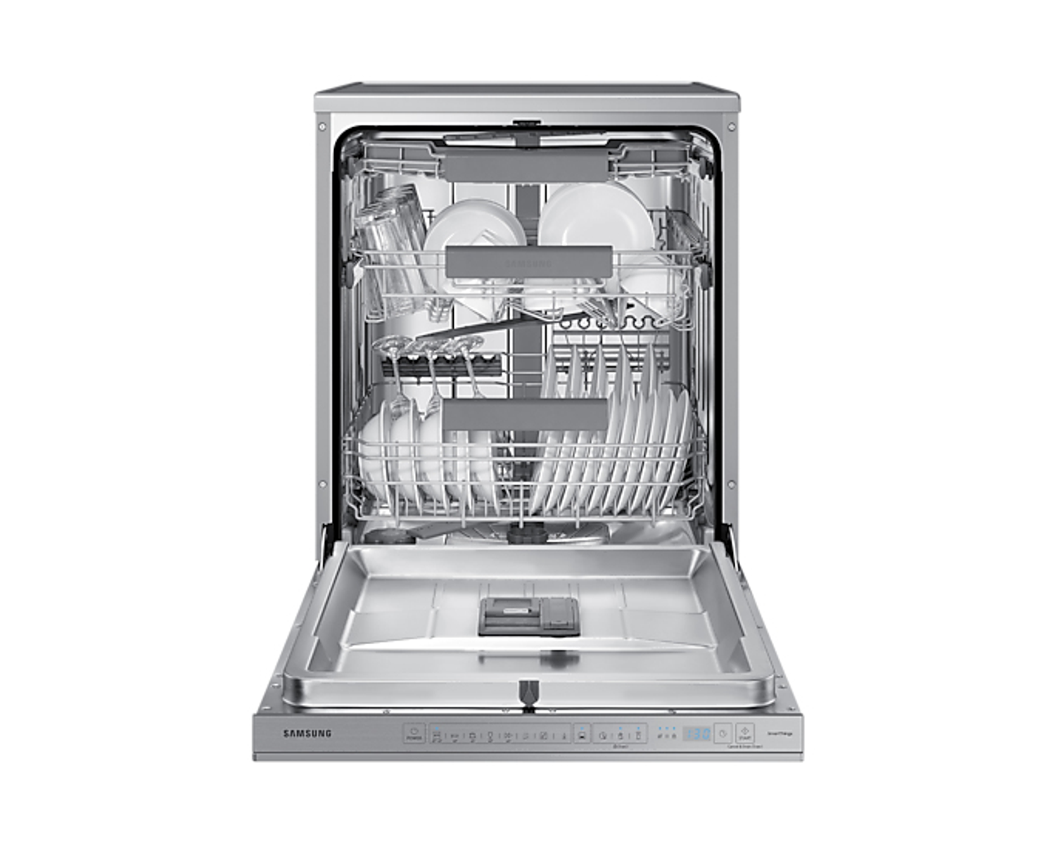 Etykieta energetyczna dla zmywarki. Pokazuje klasę energetyczną D, 85 kWh i zużycie wody 10,5 L.