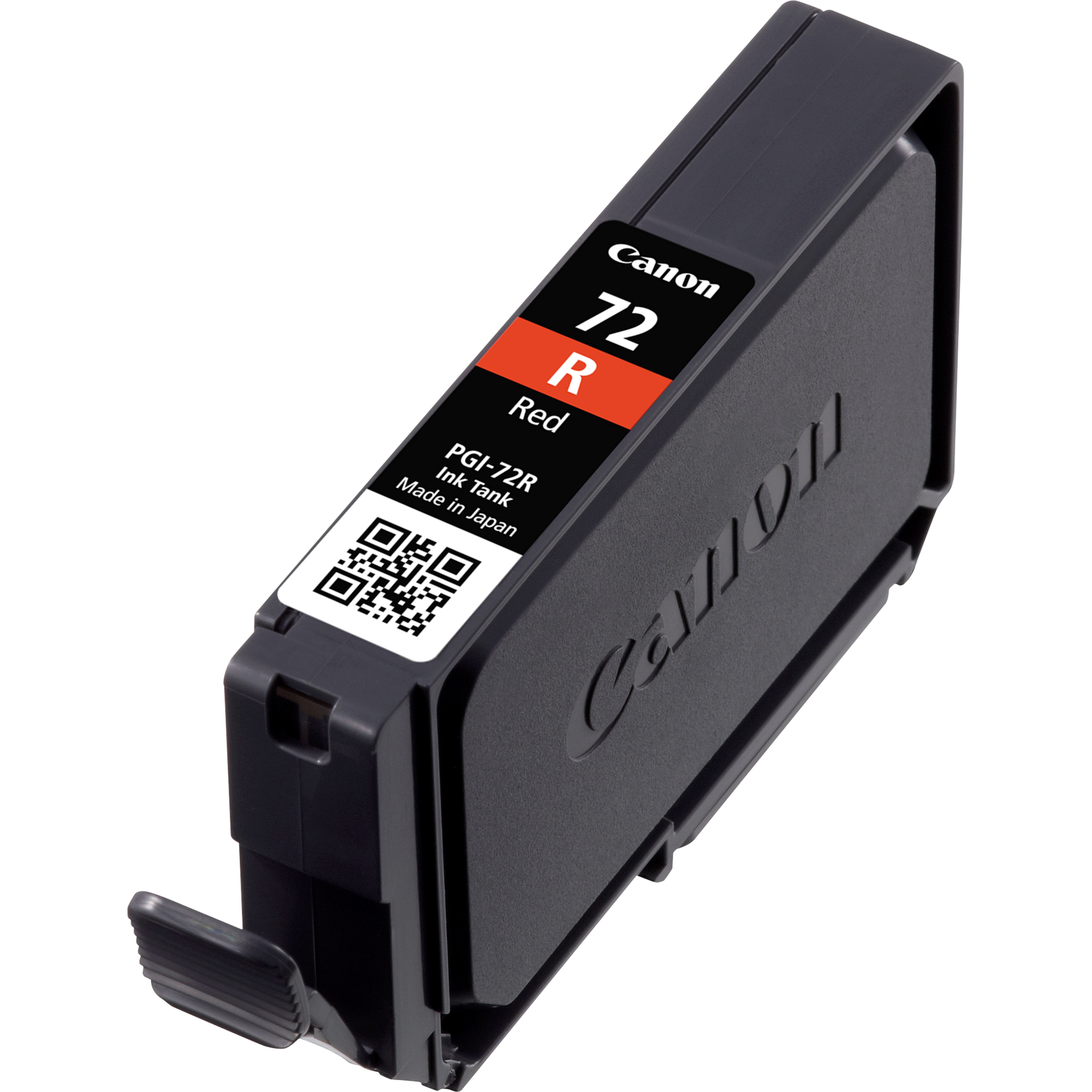 Canon 72 R rode inktcartridge, met de cartridge en de verpakking.