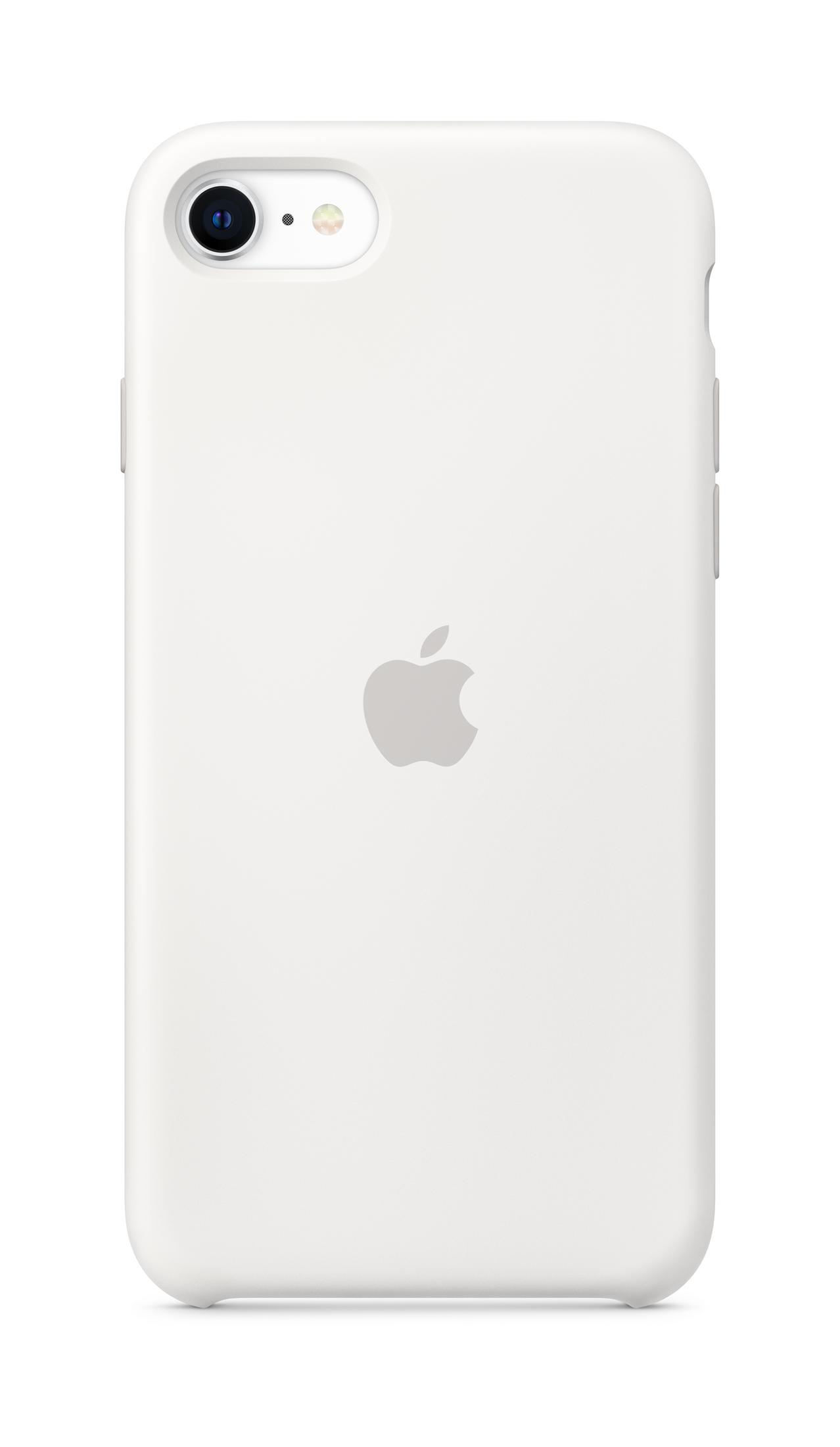 Una custodia bianca per iPhone 7 o 8 con il logo Apple sul retro.