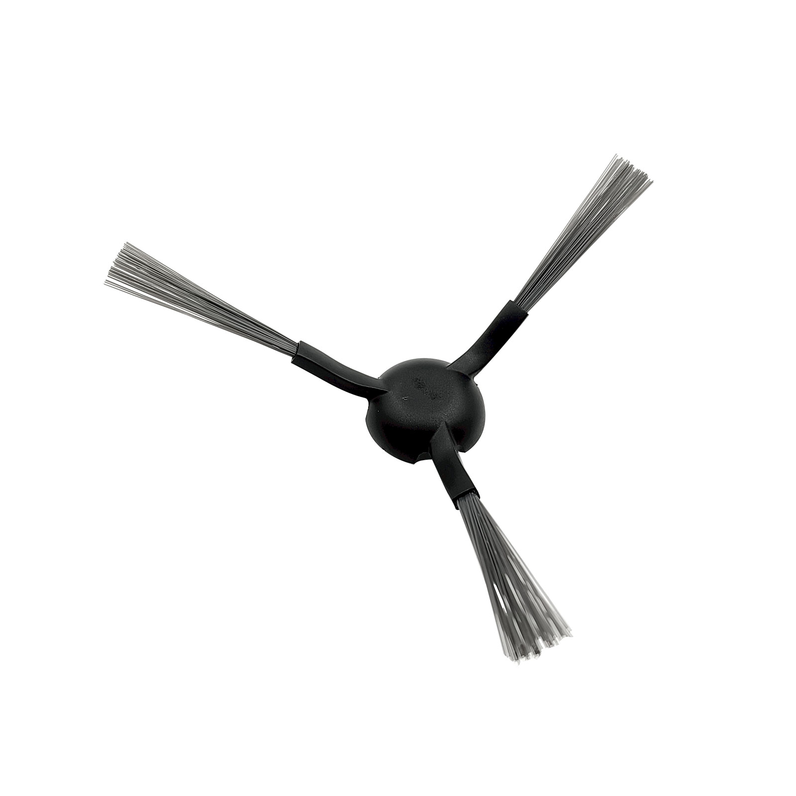 Schwarze Staubsaugerbürste mit drei Armen, die sich von einem zentralen schwarzen Knoten aus erstrecken.