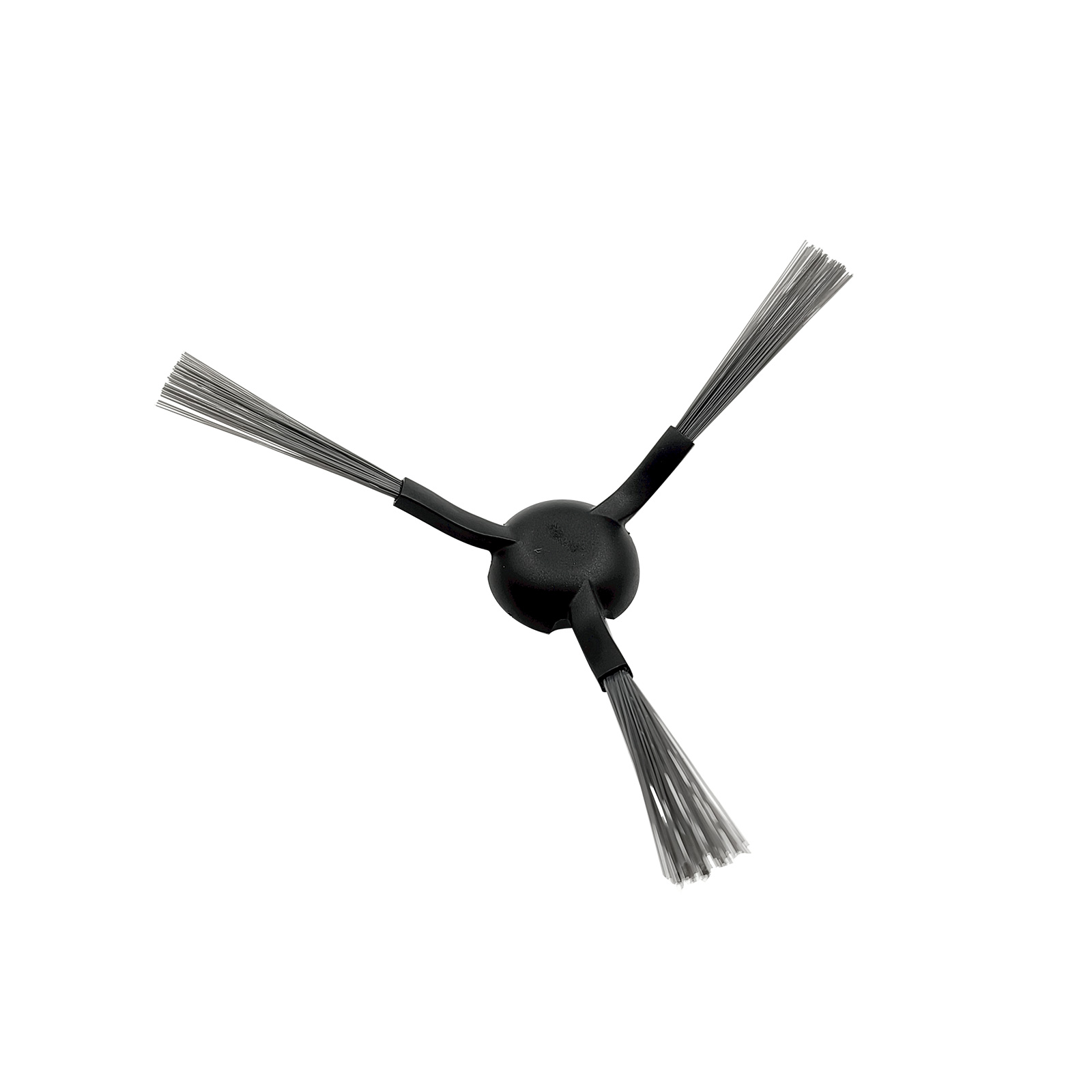 Eine schwarze Bürste mit drei grauen Borsten, für einen Staubsauger.