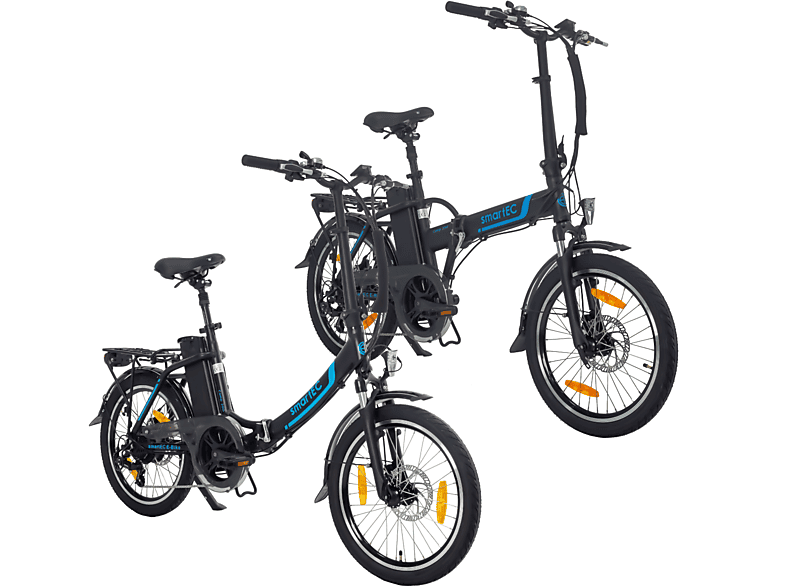 SMARTEC Camp-20D & Camp-20H Falt Pedelec/E-Bike 2er Pack Kompakt-/Faltrad (Laufradgröße: 20 Zoll, Rahmenhöhe: 42 cm, Unisex-Rad, 562 Wh, schwarz matt)