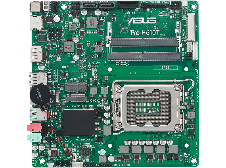 Placa base  - ASUS PRO H610T-CSM Intel H610 LGA 1700 mini ITX ASUS