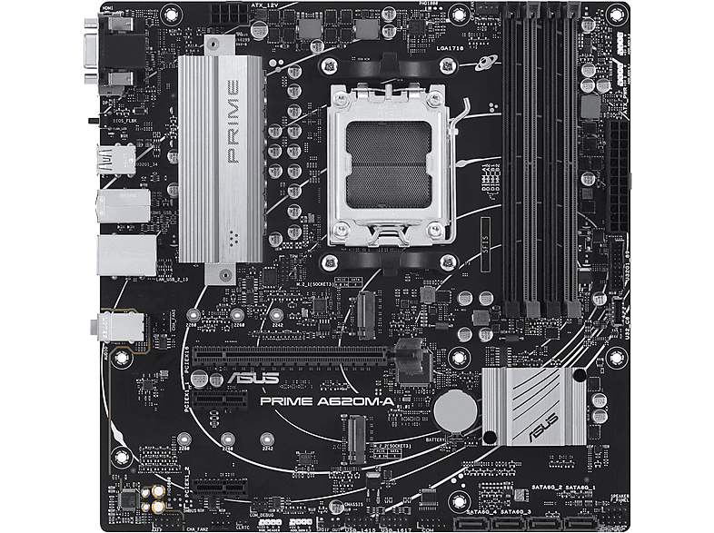 ASUS Prime A620M-A-CSM PCIe 4.0 DDR5 M.2 LAN DisplayPort HDMI USB 3.2 Gen RGB AMD A620 DDR5 micro ATX Anakart