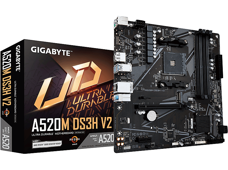 GIGABYTE A520M DS3H V2 Mainboard | Unterstützt AMD Ryzen 5000 Serie AM4 ...