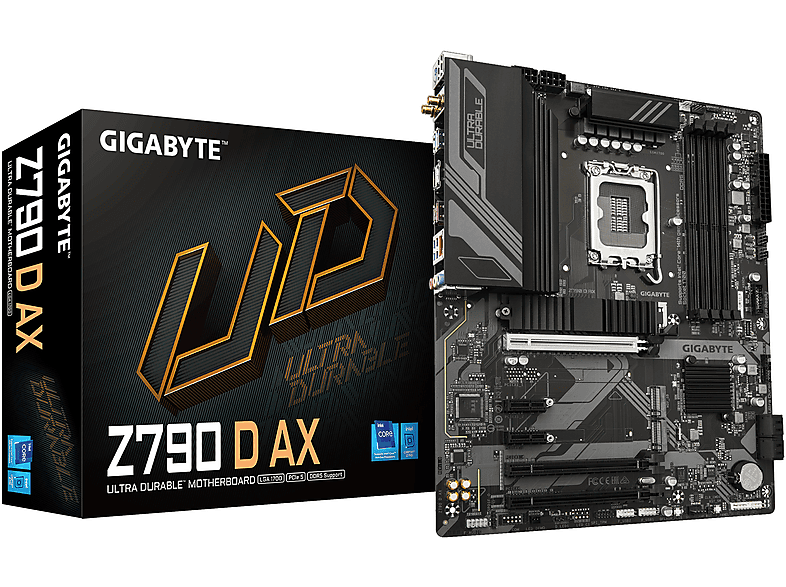 GIGABYTE Z790 D AX Motherboard - Unterstützt Intel Core 14. Generation CPUs, 12 Mainboard Braun