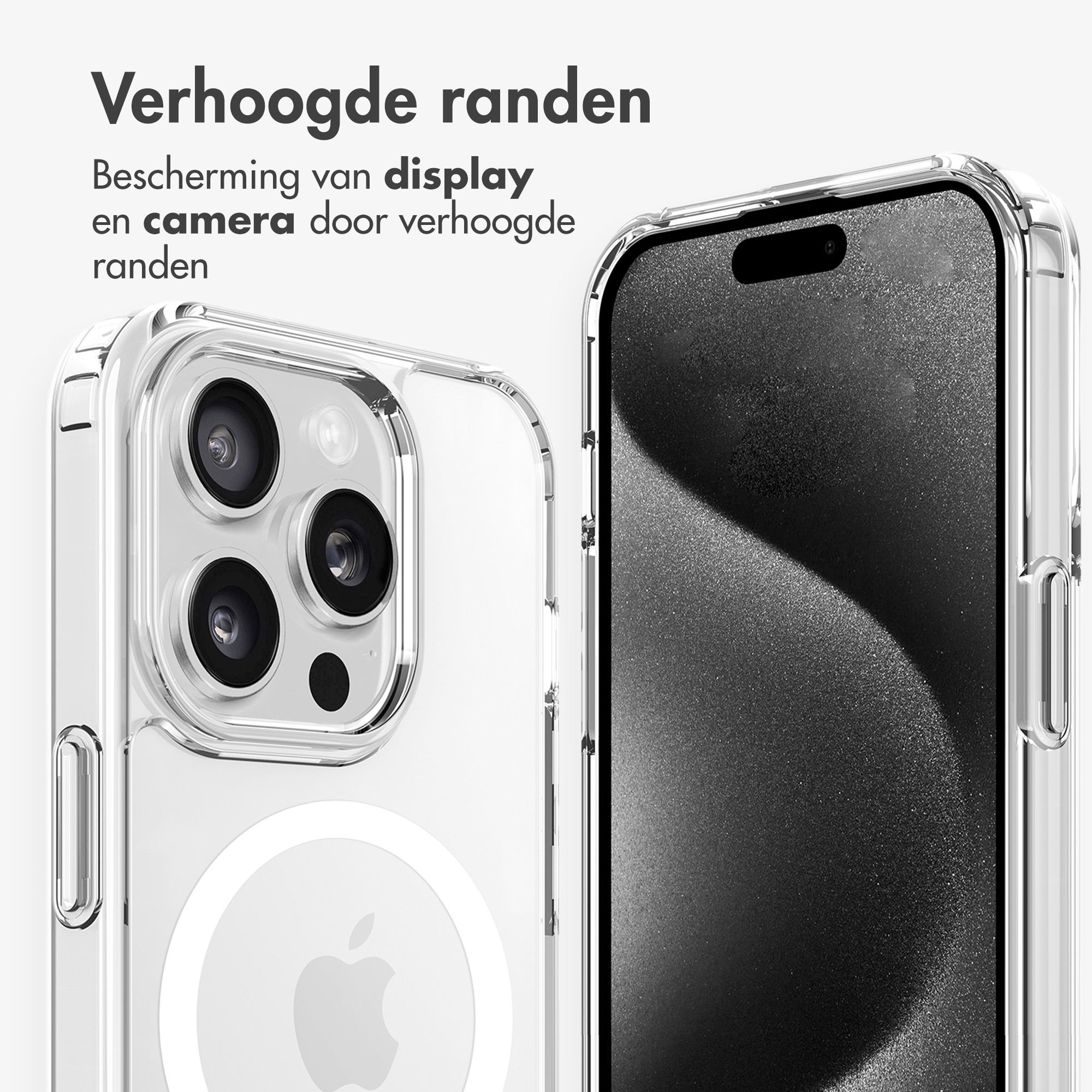 Coque de téléphone transparente sur un téléphone. Vue rapprochée, l'appareil photo et l'écran sont protégés.