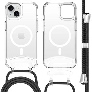 IMOSHION MagSafe Backcover met afneembaar koord Telefoonhoesje voor Apple iPhone 15 Transparant