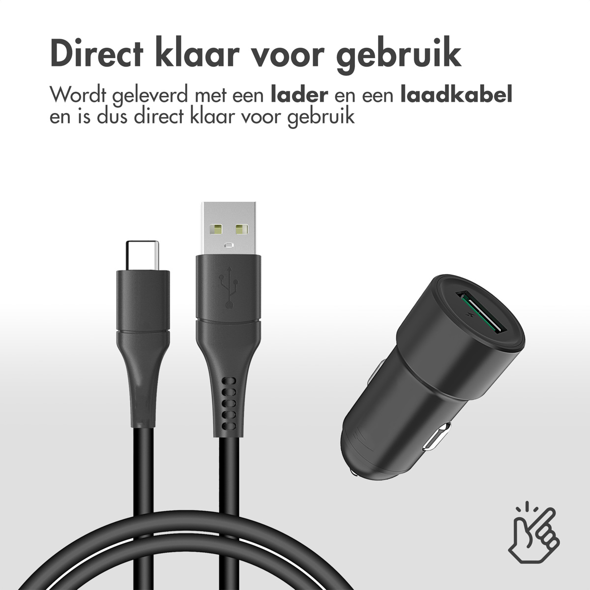 Black USB charger set with a cable and a car adapter. The charger is black.