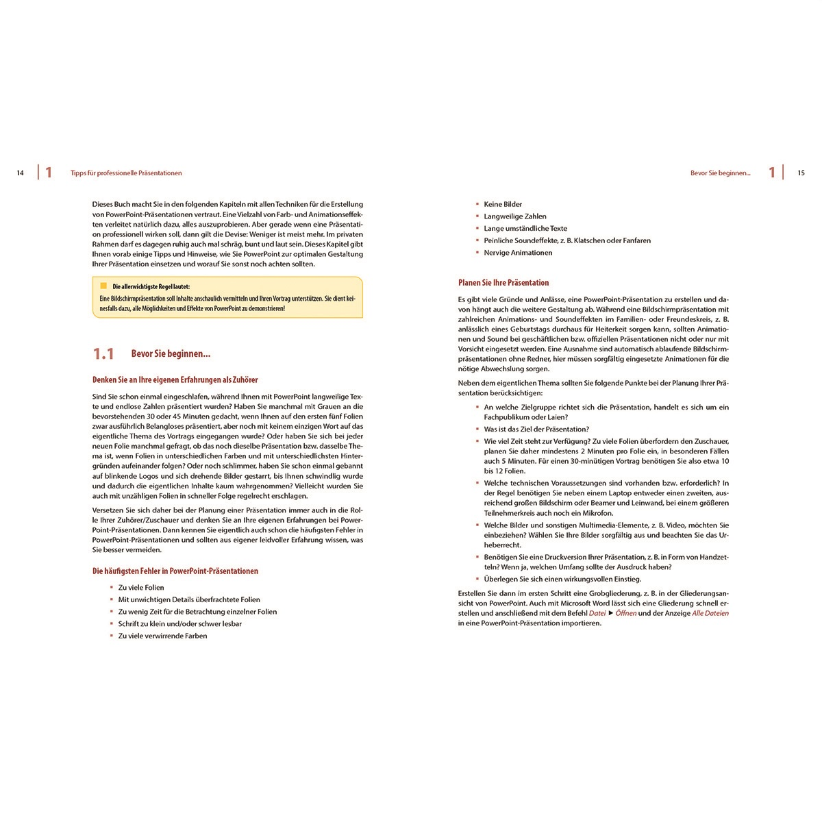 Offenes Buch mit Text. Die Seiten zeigen eine Mischung aus Text und Bildern.