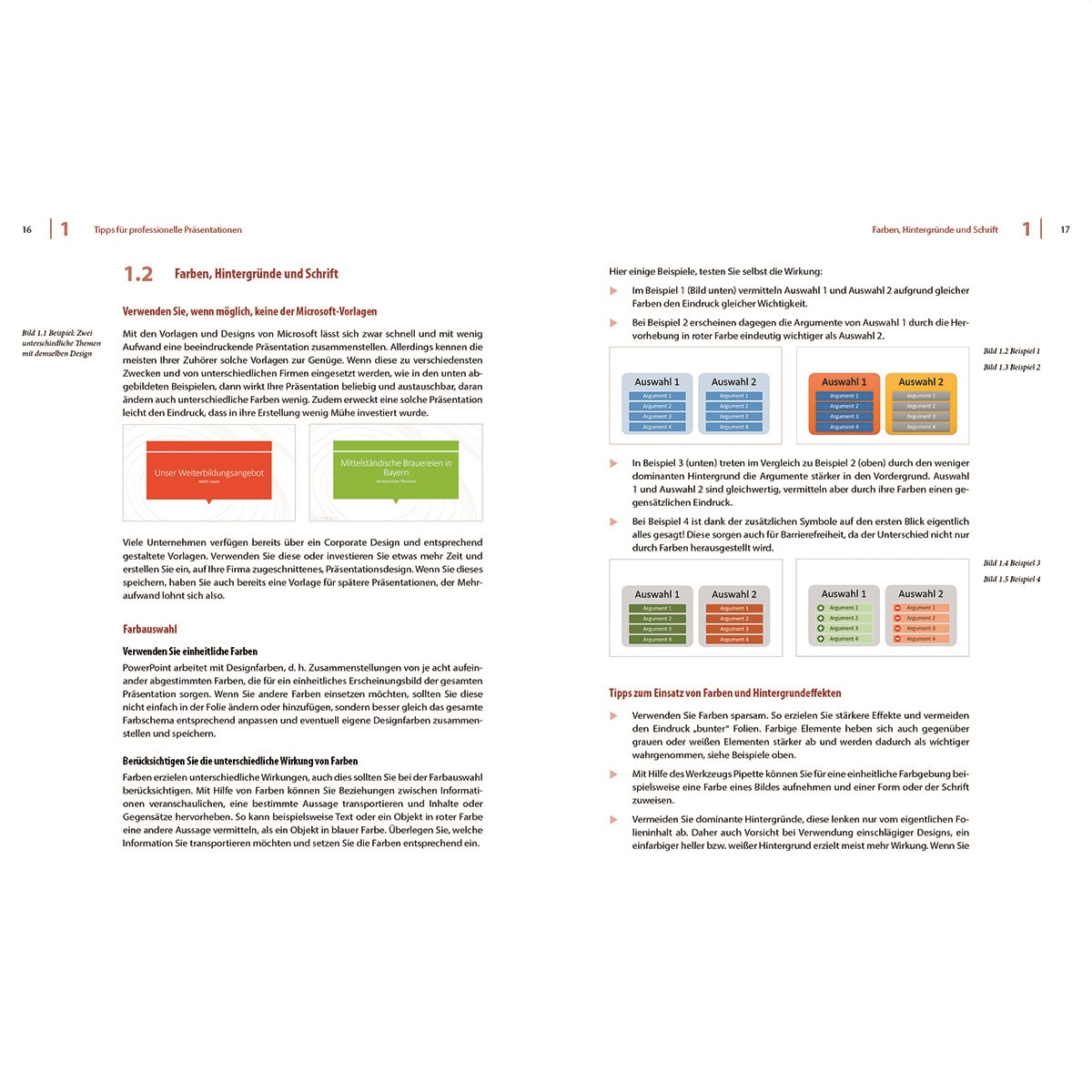 Seitenlayout mit Text und Bildern. Text auf Deutsch, verschiedene Farben, weißer Hintergrund.