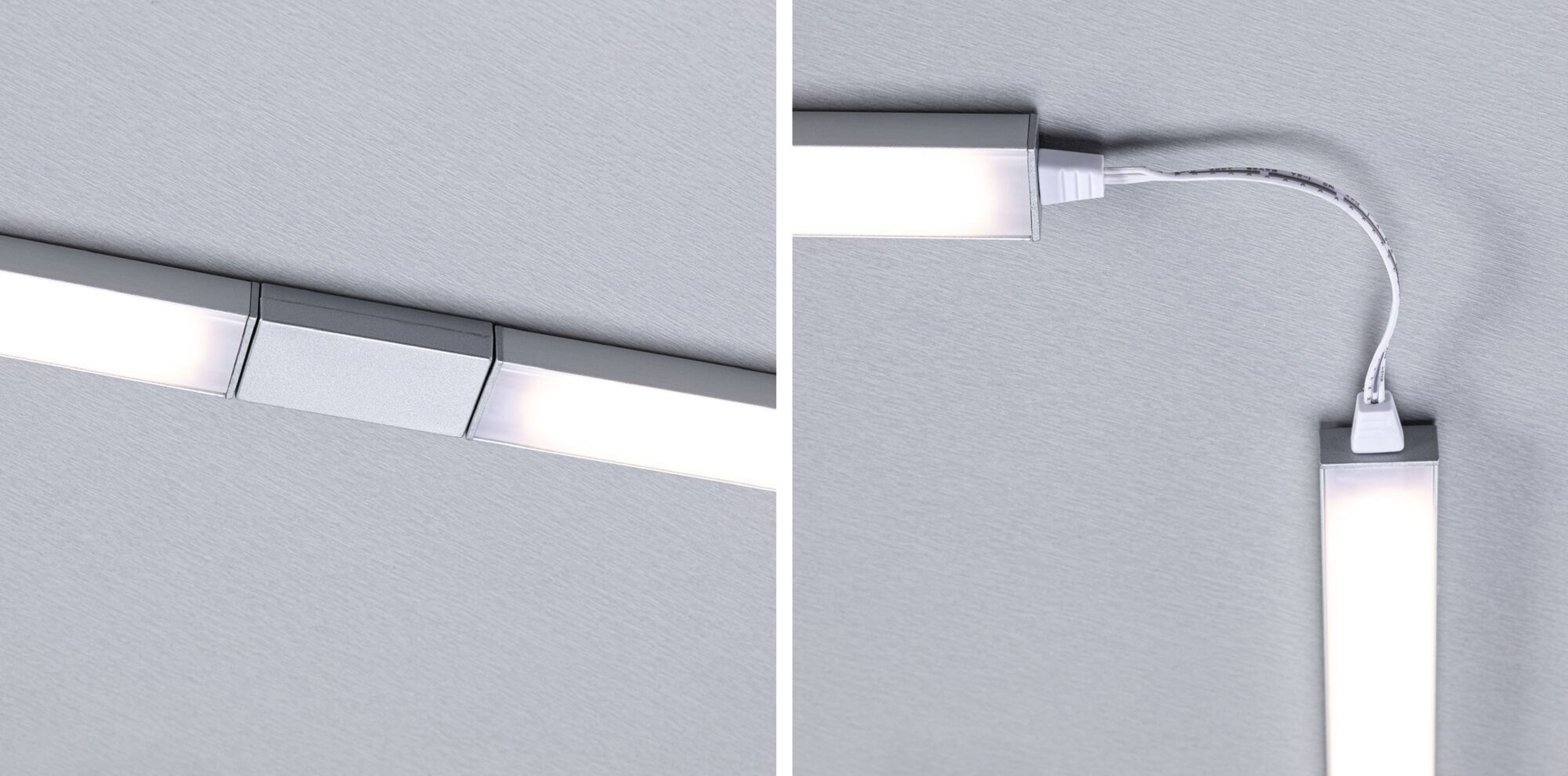 Dwa obrazy połączonych listew świetlnych LED. Jeden pokazuje prostą linię, drugi zakrzywioną.