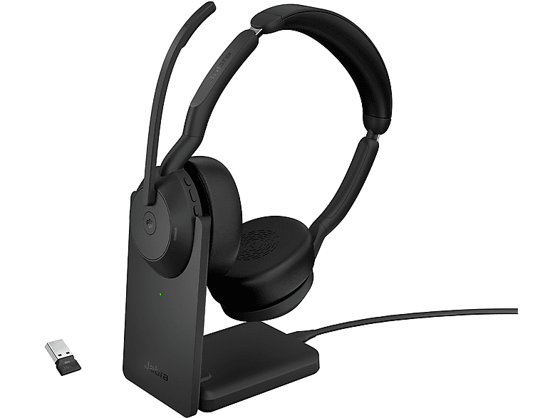 JABRA Evolve 2 55 MS Stereo Kablolu ve Kablosuz Kulak Üstü Kulaklık Siyah