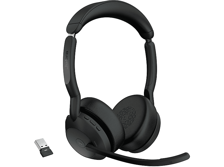 JABRA Evolve2 55 Duo Bluetooth Operatör Kablosuz Kulak Üstü Kulaklık Siyah