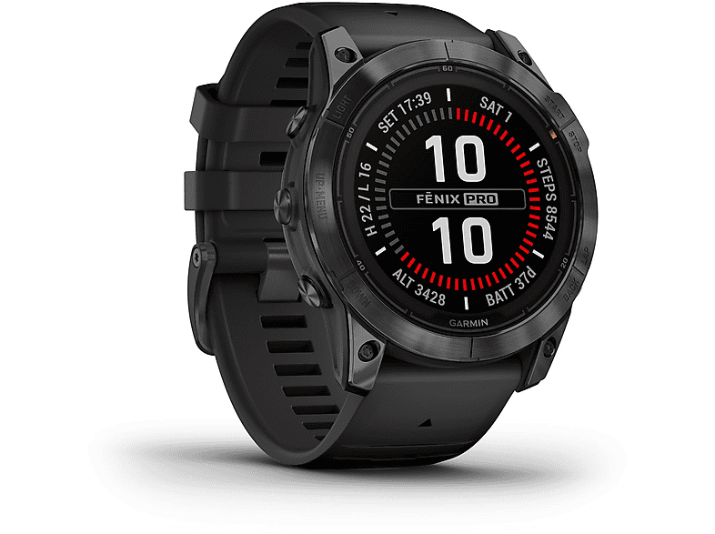 GARMIN Fénix 7X Pro Solar Smartwatch Horlogekast kleur:Grijs, Band
