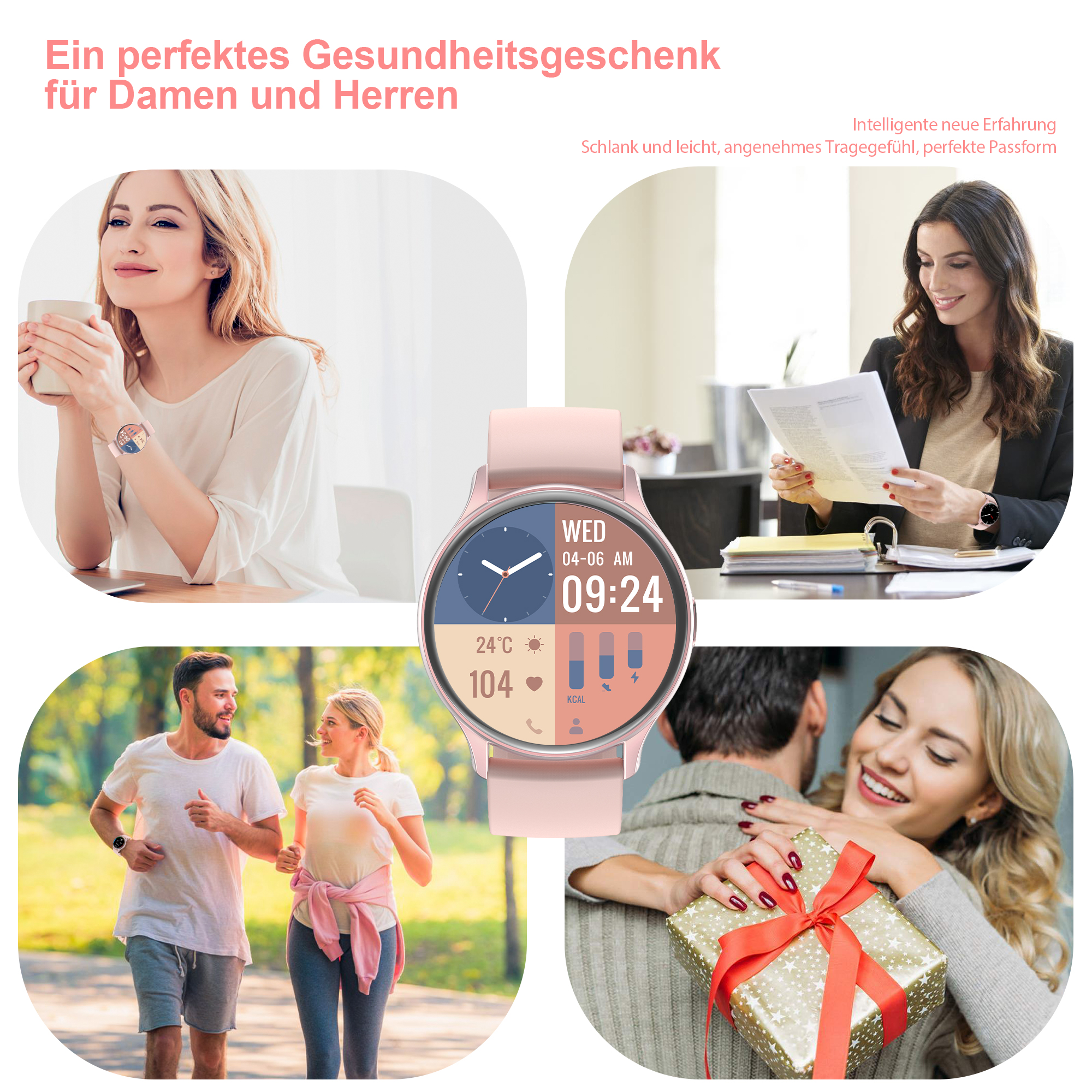Ein großes Ess-Set für den Außenbereich mit Stühlen und einem Tisch. Der Tisch hat eine helle Platte und einen dunklen Rahmen.