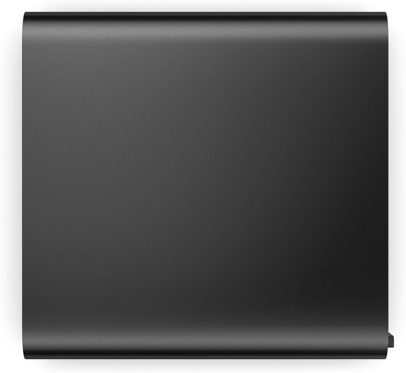 Ciemnoszara, metaliczna rolka materiału, prawdopodobnie tapety, z lekkim zakrzywieniem na dole.