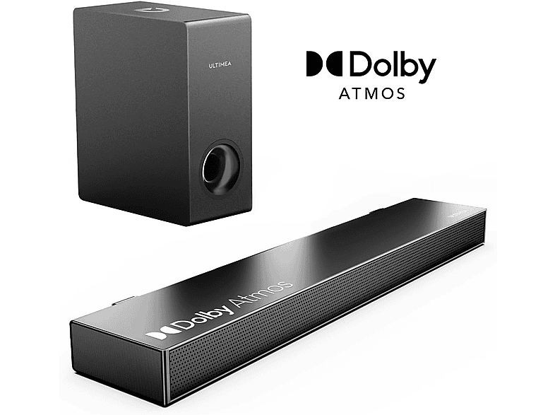 Barra de sonido con subwoofer - ULTIMEA Nova S50- 190W 2.1ch Barra de Sonido con Dolby Atmos y Subwoofer