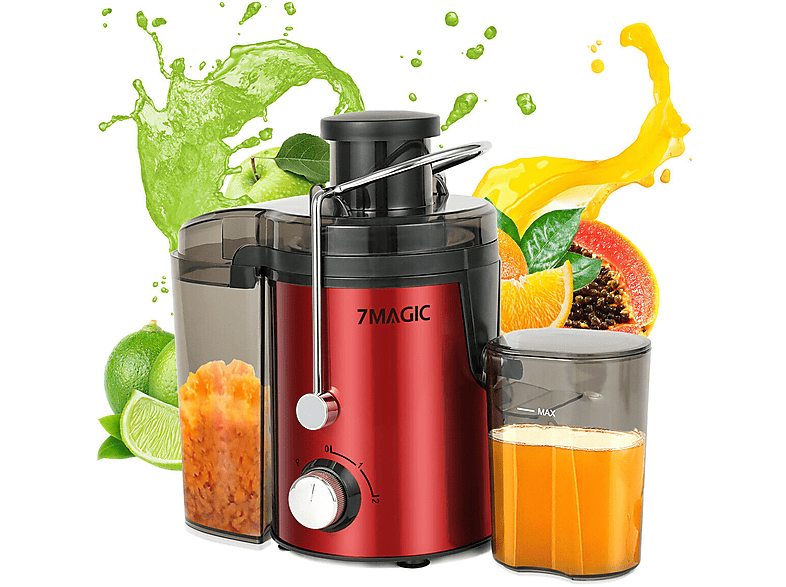 7MAGIC LH618 Entsafter elektrische Saftpresse Edelstahl 1000ML Presse Obstpresse DHL Entsafter, Rot
