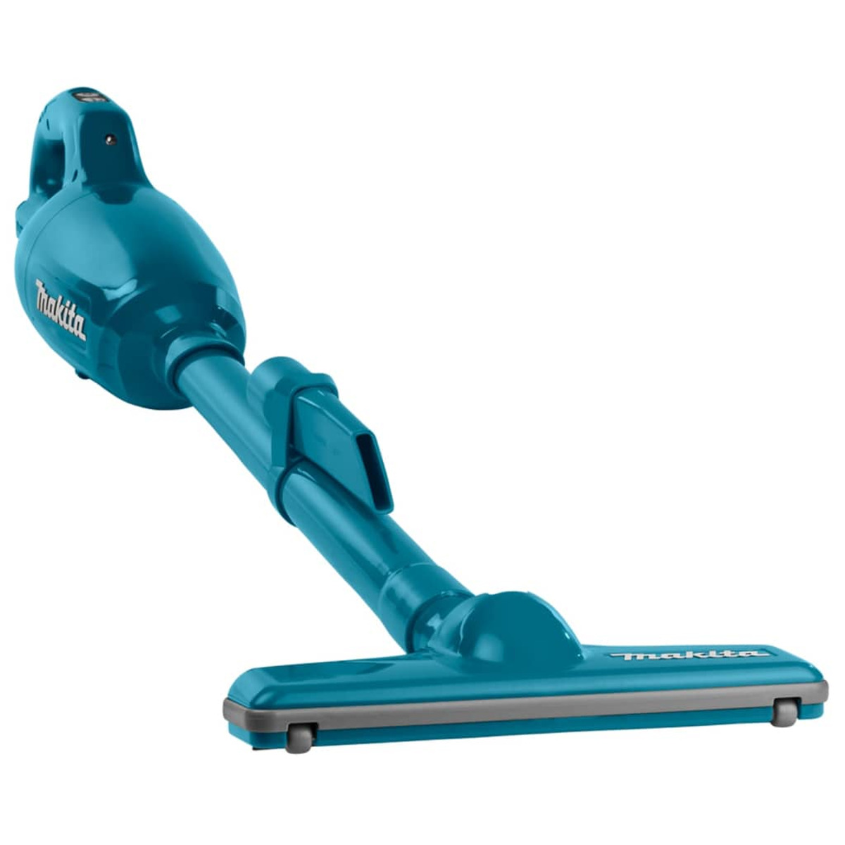 Un'aspirapolvere a mano turchese di Makita.