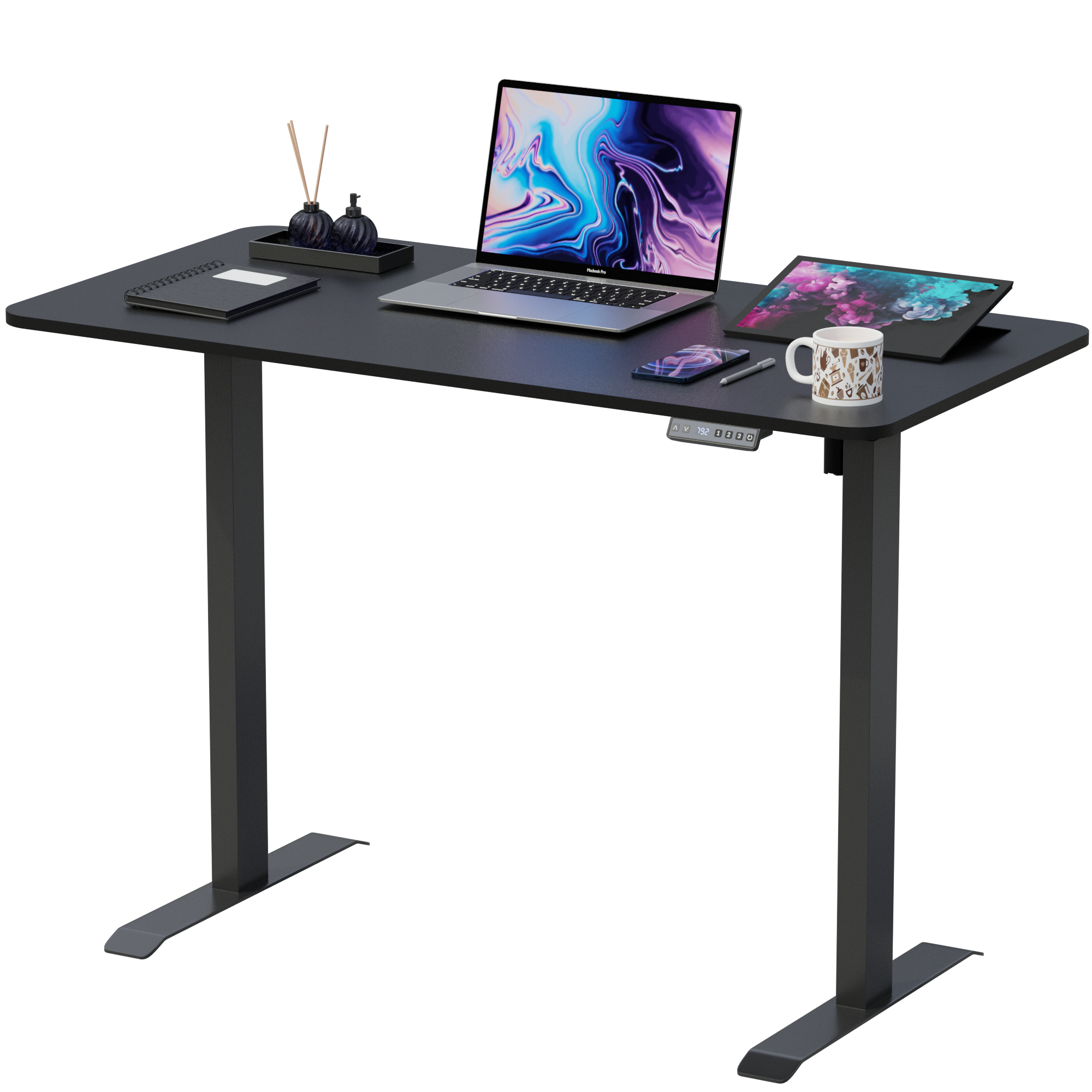 Bureau Gaming 152cm avec ruban LED - noir