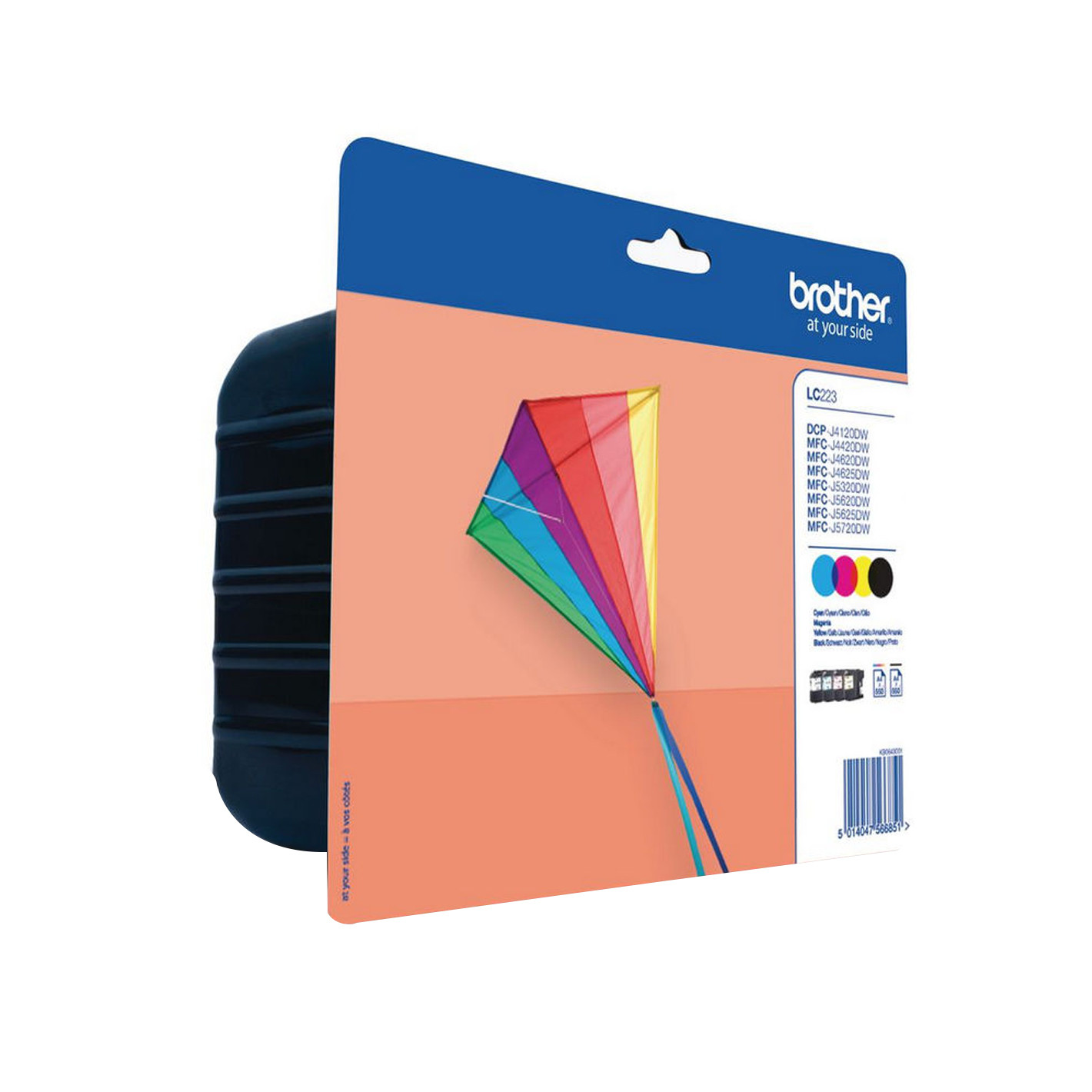 Brother Tintenpatronenverpackung mit einem bunten Drachenbild und Produktdetails.