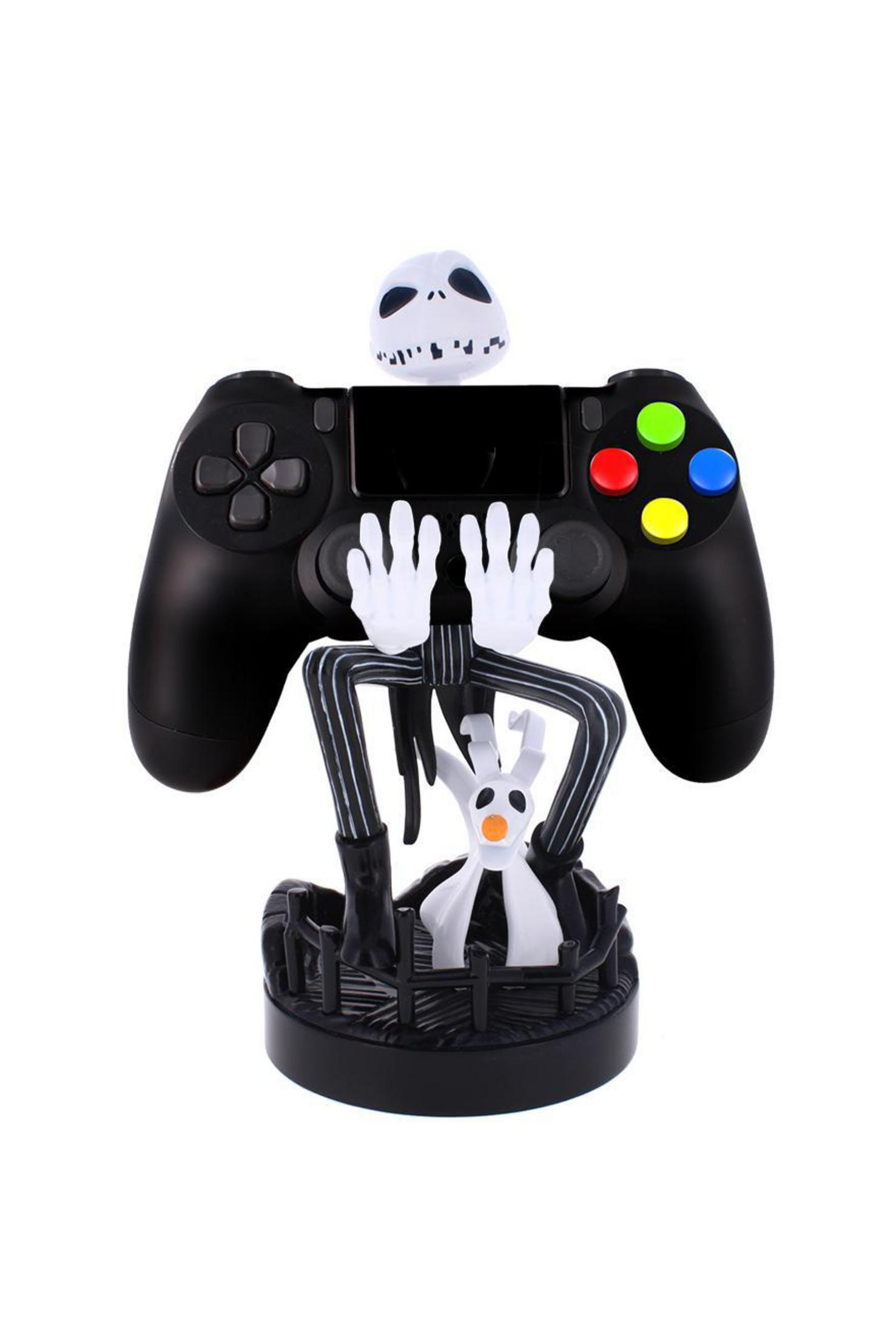 Supporto per controller Jack Skellington, con un controller PlayStation e una statuina di Zero.
