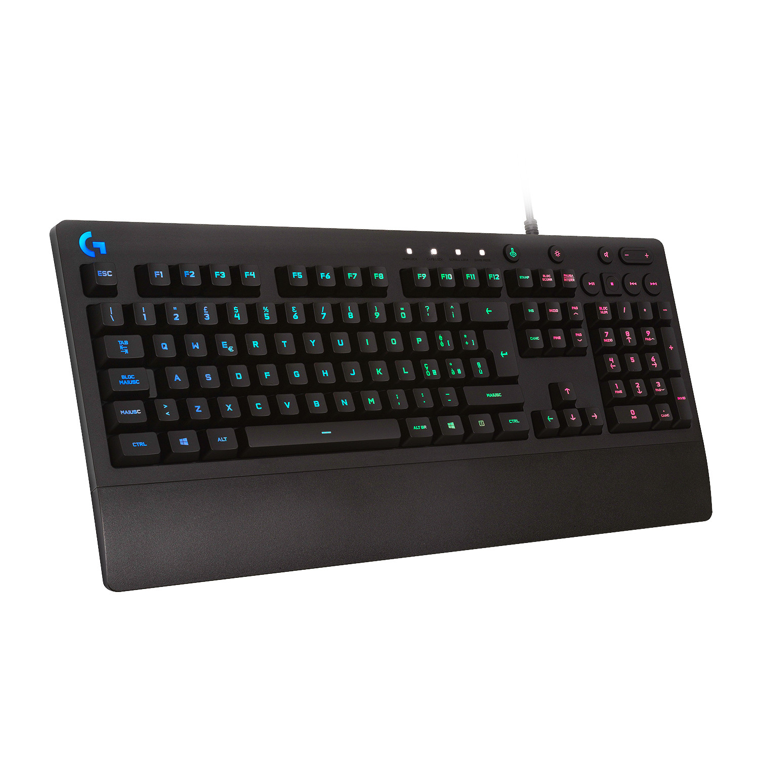 Teclado Gaming - LOGITECH G G213 Prodigy, Con Cable, Teclas iluminadas, Negro