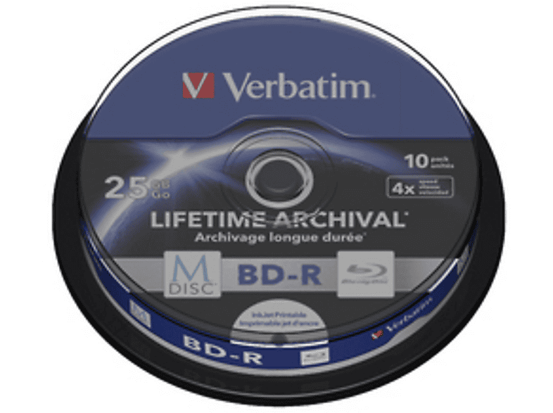 VERBATIM 43825 M-DISC BD-R 25GB 4X 10ER SPINDEL BD-R