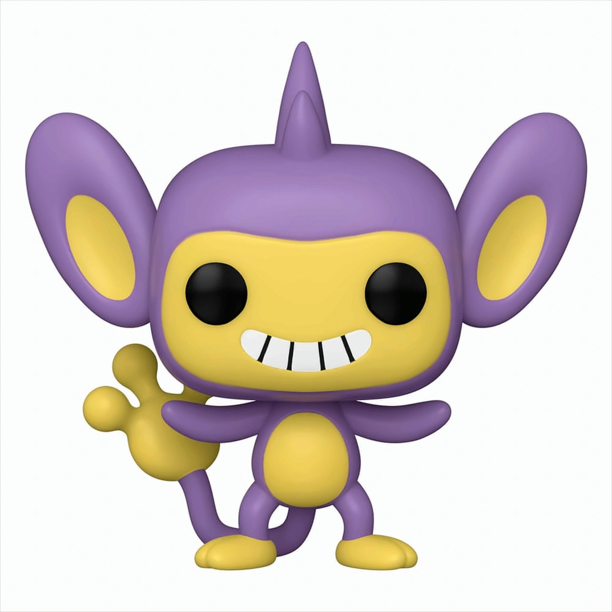 Figura Funko Pop di una scimmia viola con dettagli gialli, sorridente.