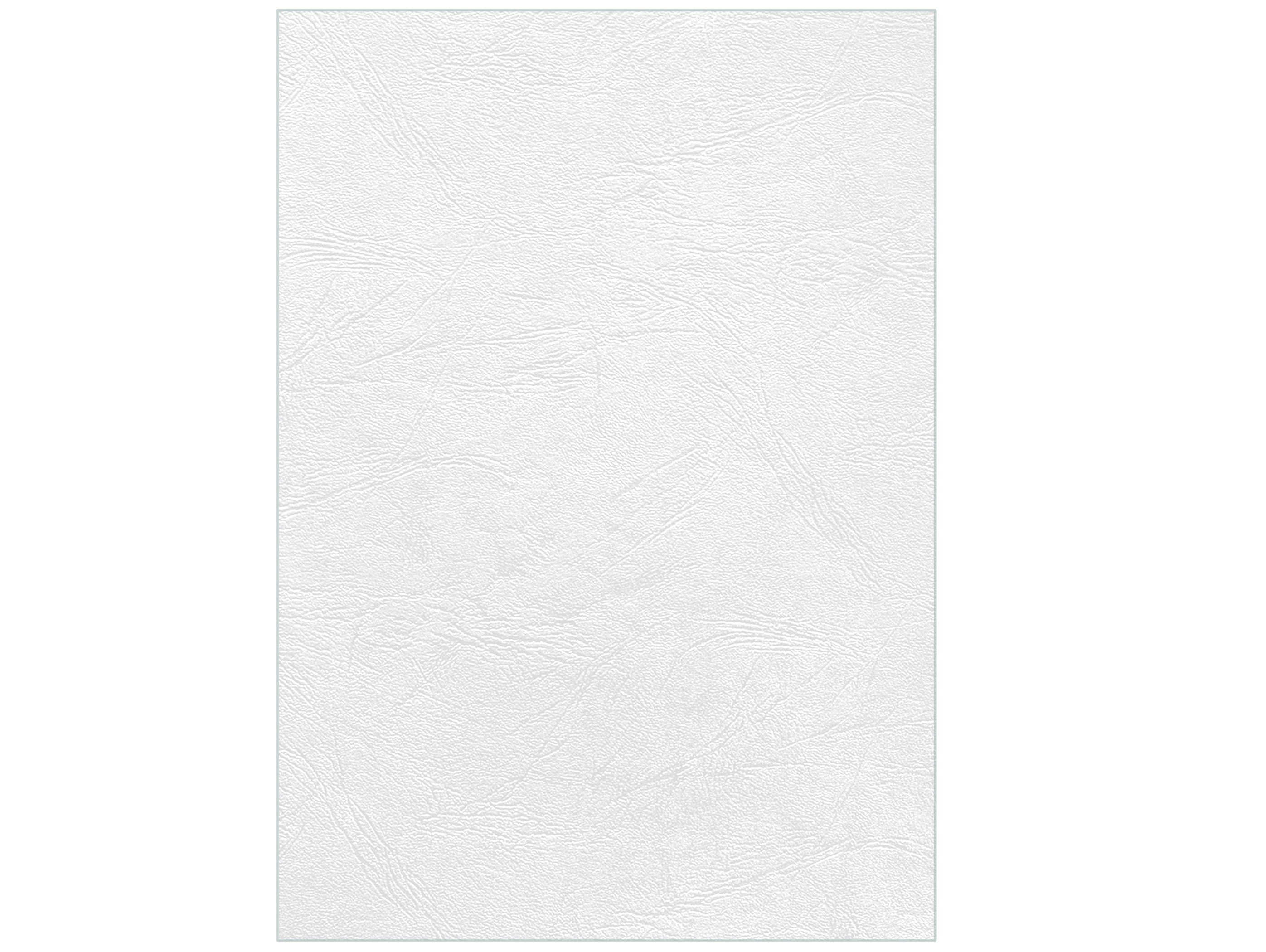 Ein weißes, strukturiertes Quadrat mit subtilem Muster, vermutlich Leder oder ähnliches Material.