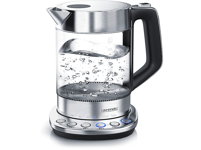ARENDO 1,5 Liter 2200 Watt Wasserkocher, silber