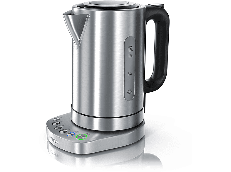 ARENDO 1,7 Liter 3000 Watt Wasserkocher, silber