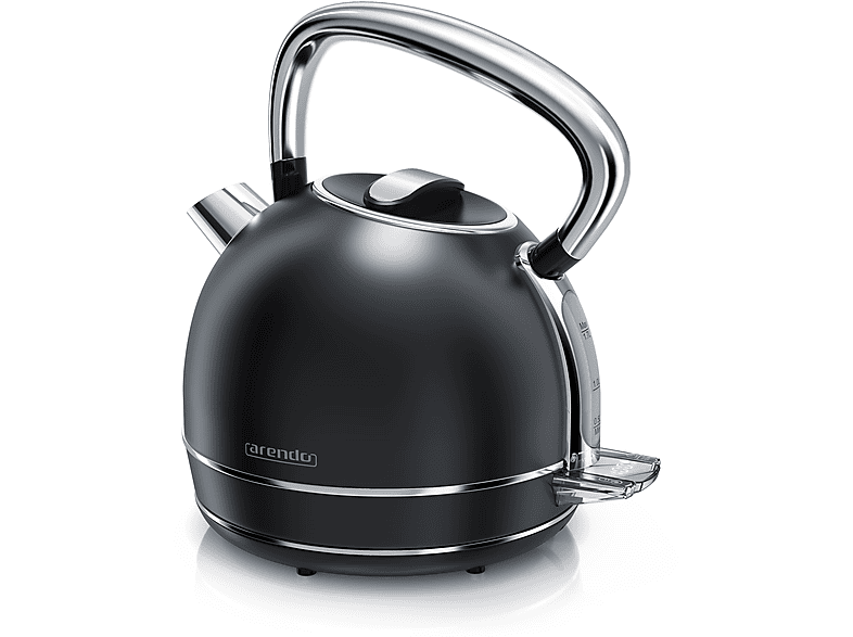ARENDO 1,7 Liter 2200 Watt Wasserkocher, schwarz