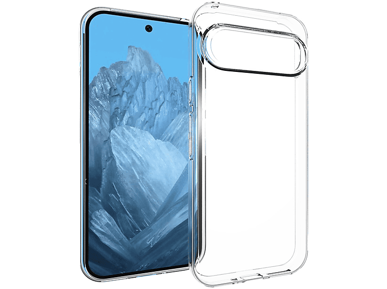 SEAHAI Trasparente Cover per Google Pixel 8 PRO, Rugged Custodia Full Body Antiurto Rigida PC Soft TPU Sottile Bumper Silicone Protettiva Case - Rosso Chiaro
