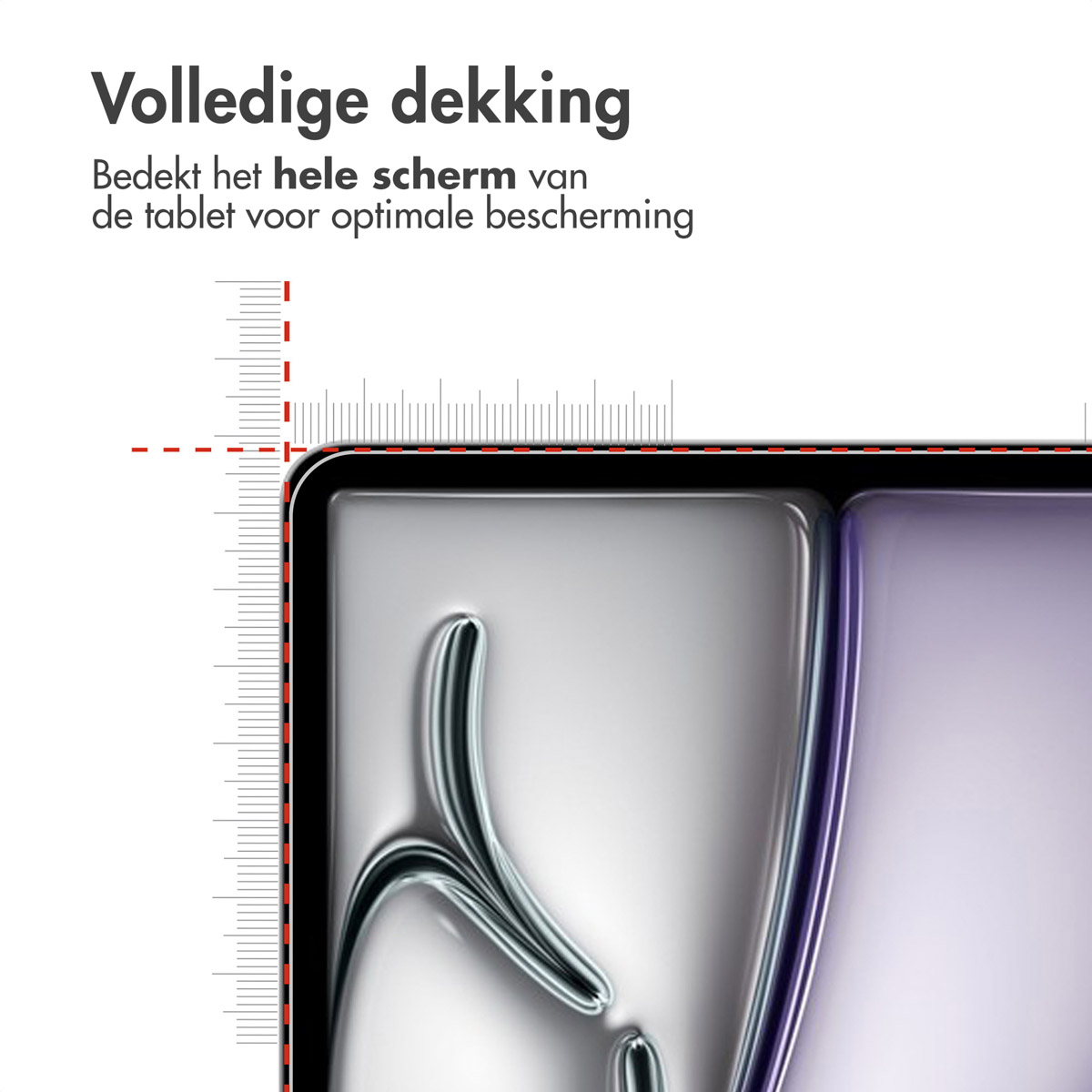 Schermo del tablet con copertura completa, che mostra la protezione edge-to-edge.