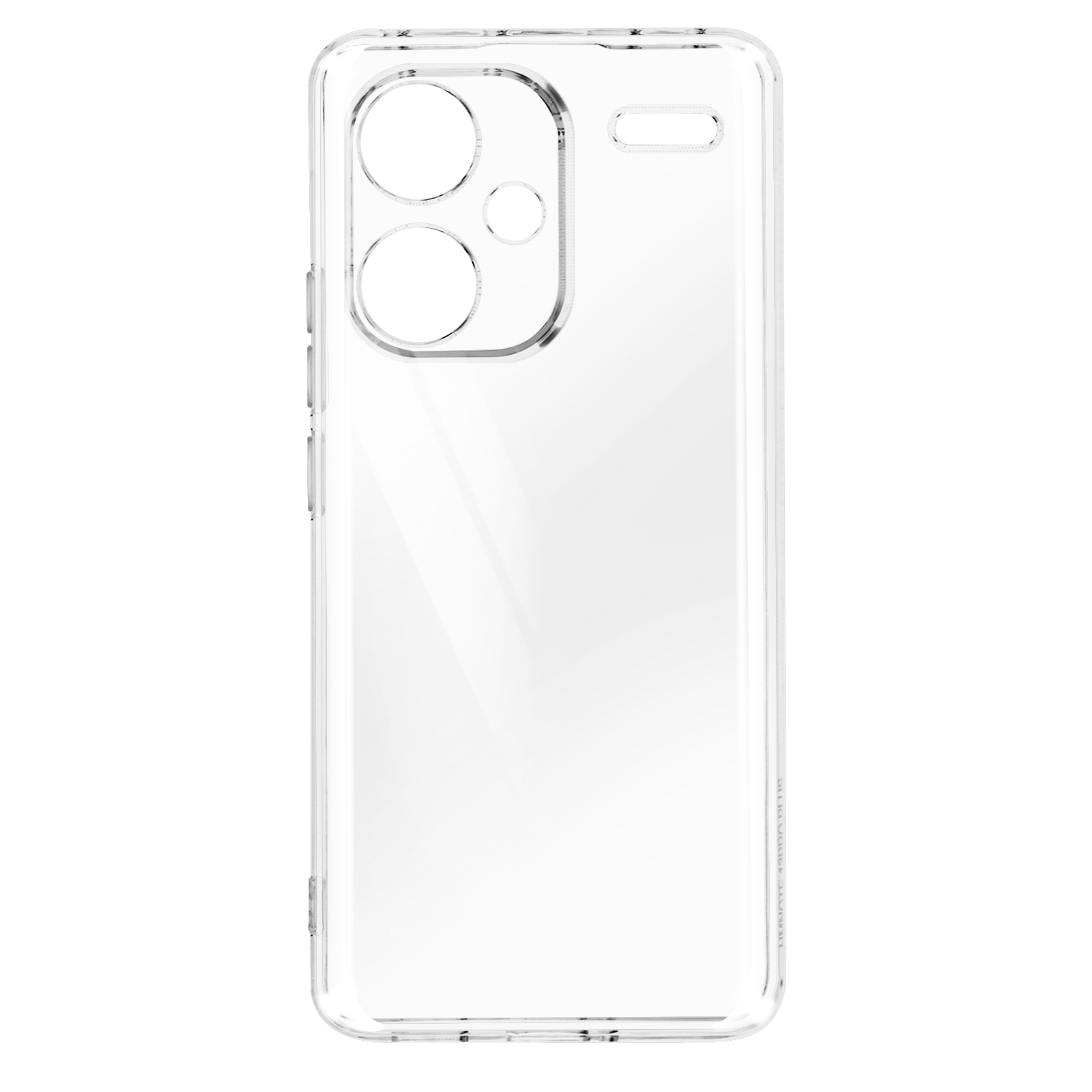 Custodia trasparente per telefono. Trasparente e con foro fotocamera.