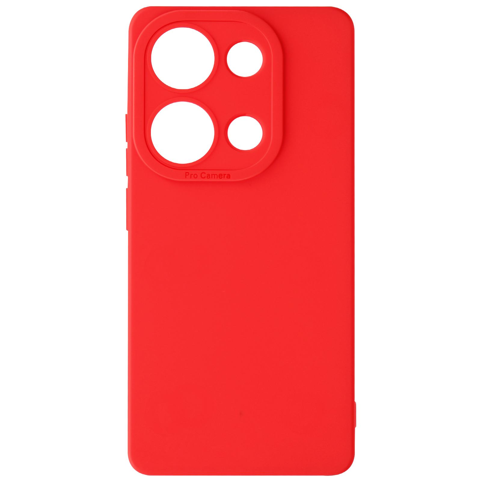 Custodia per telefono rossa con ritagli per la fotocamera.