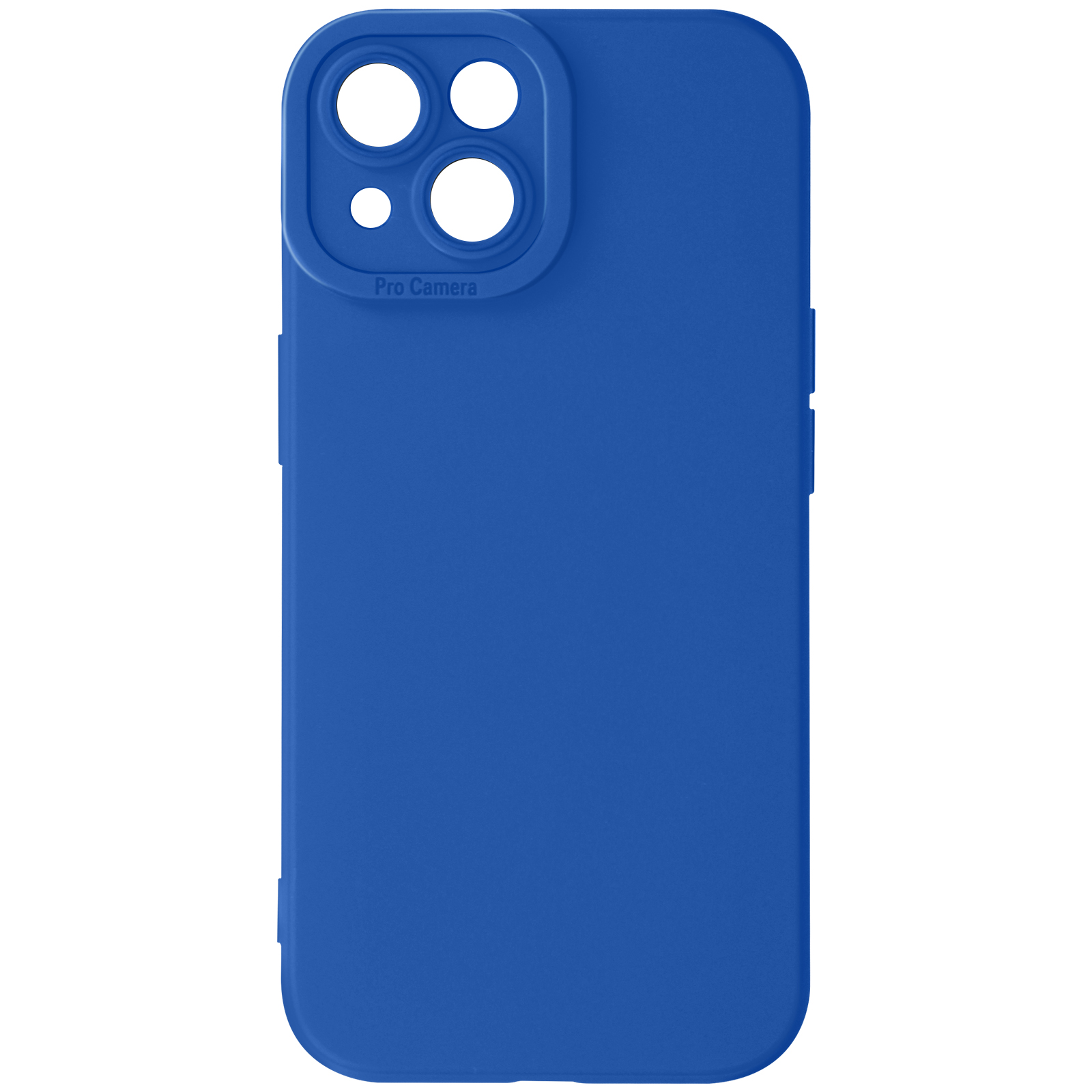 Custodia blu per telefono con fori per fotocamera.