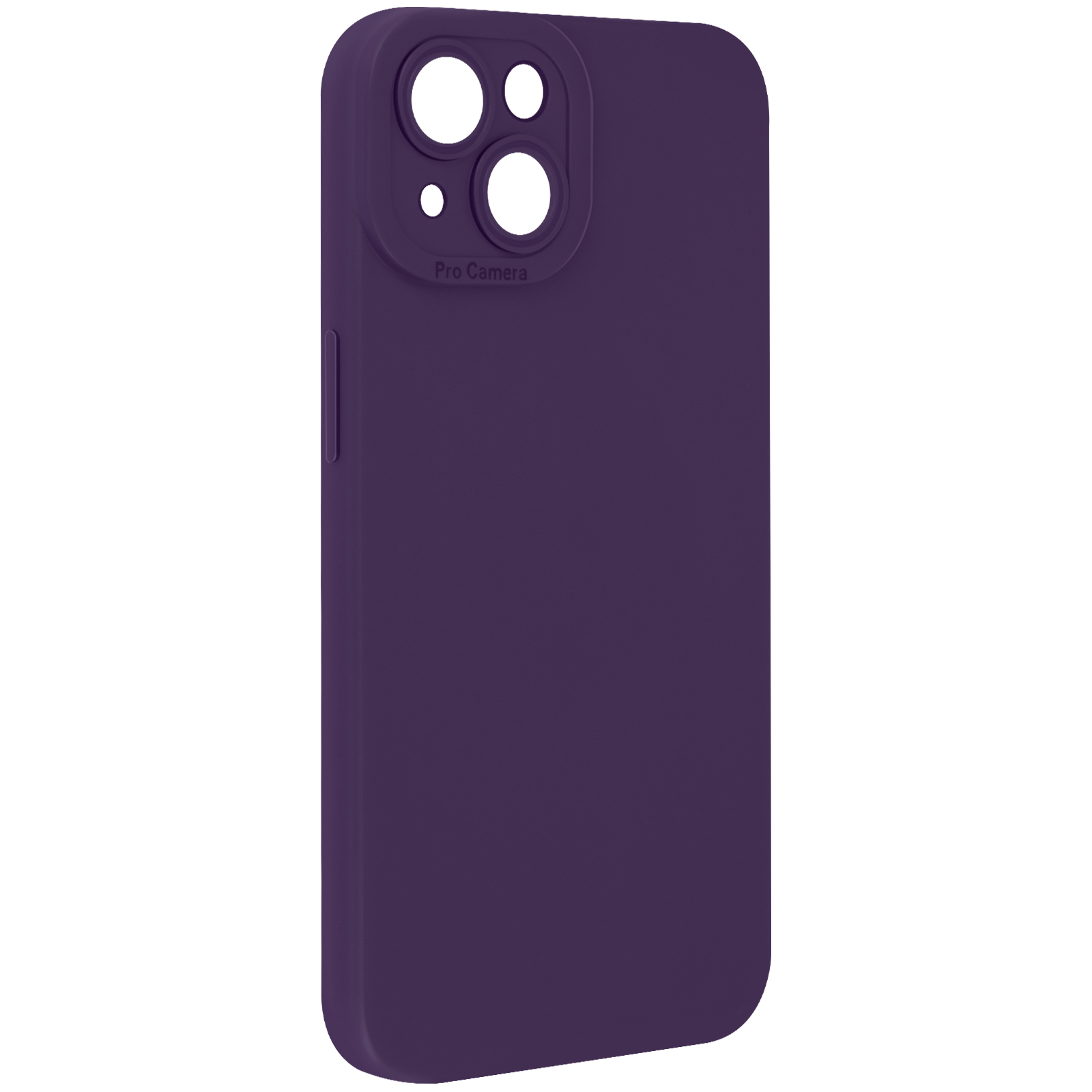 Custodia per telefono viola con ritagli per la fotocamera e la scritta "Pro Camera".
