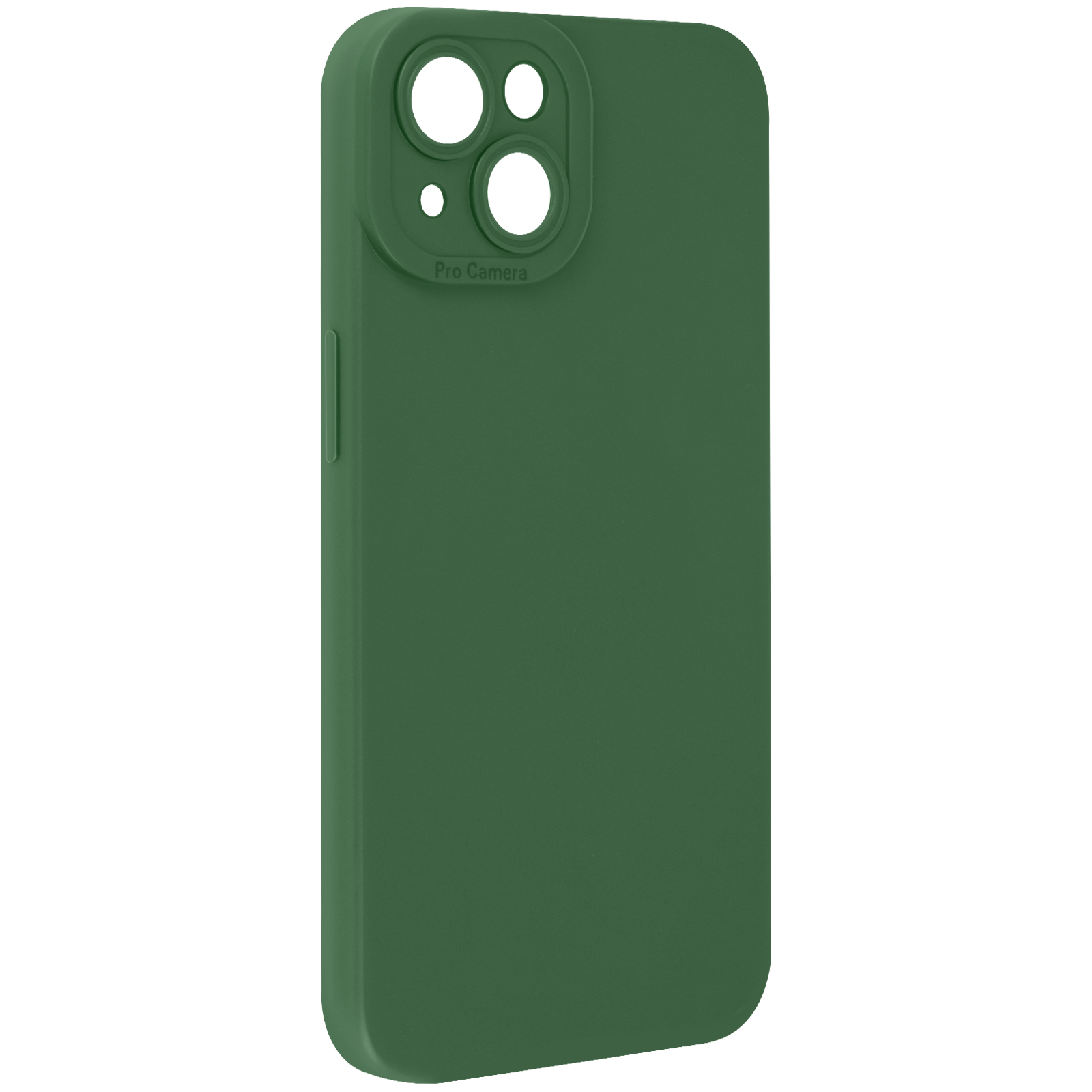 Custodia verde per telefono con ritaglio fotocamera. Copre retro e lati.