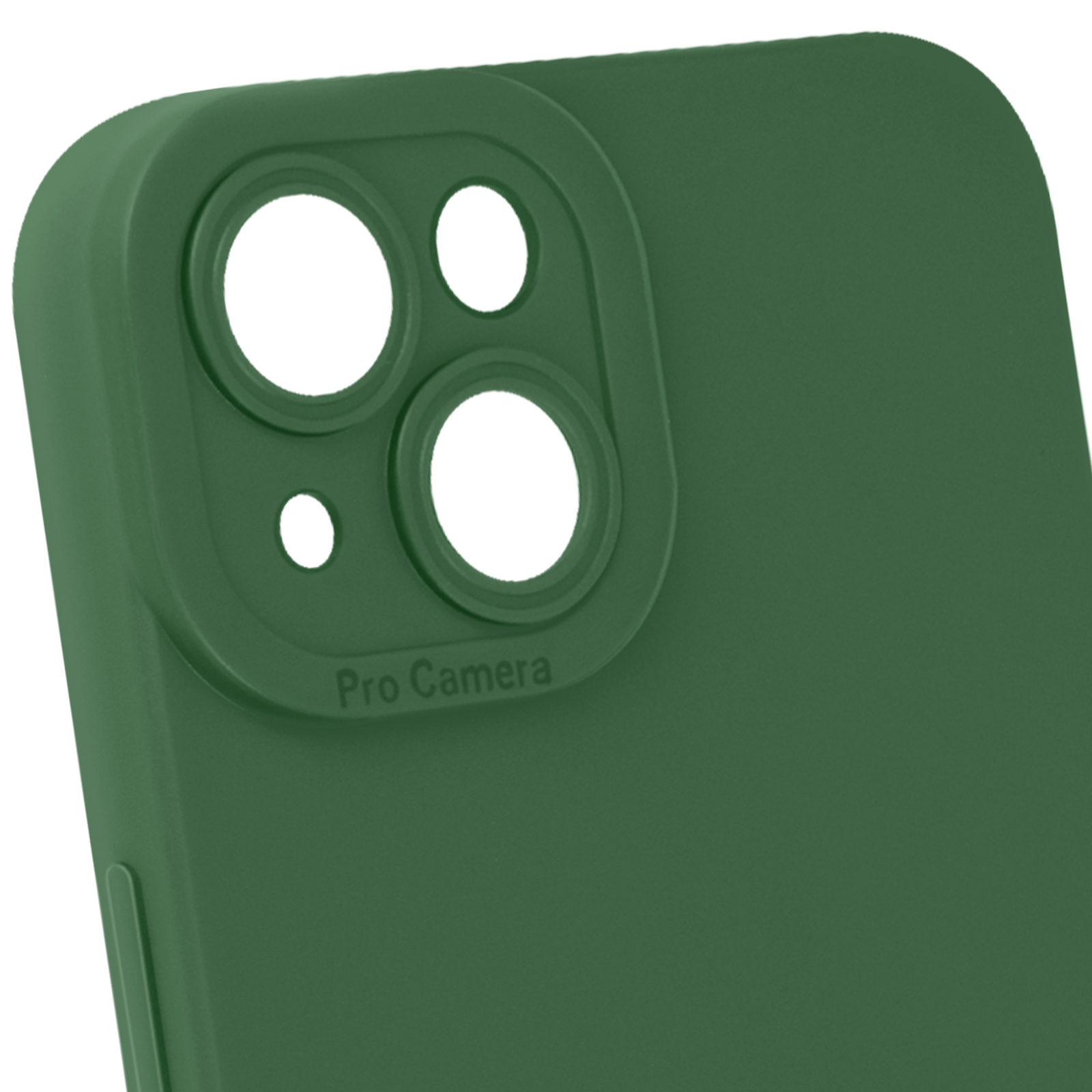 Primo piano di una custodia verde con tre lenti e l'etichetta 'Pro Camera'.